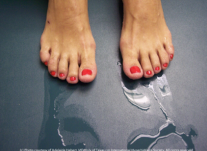 Image of bare wet feet