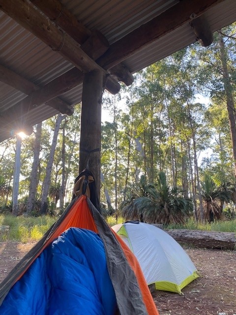 A photo of their camp site 